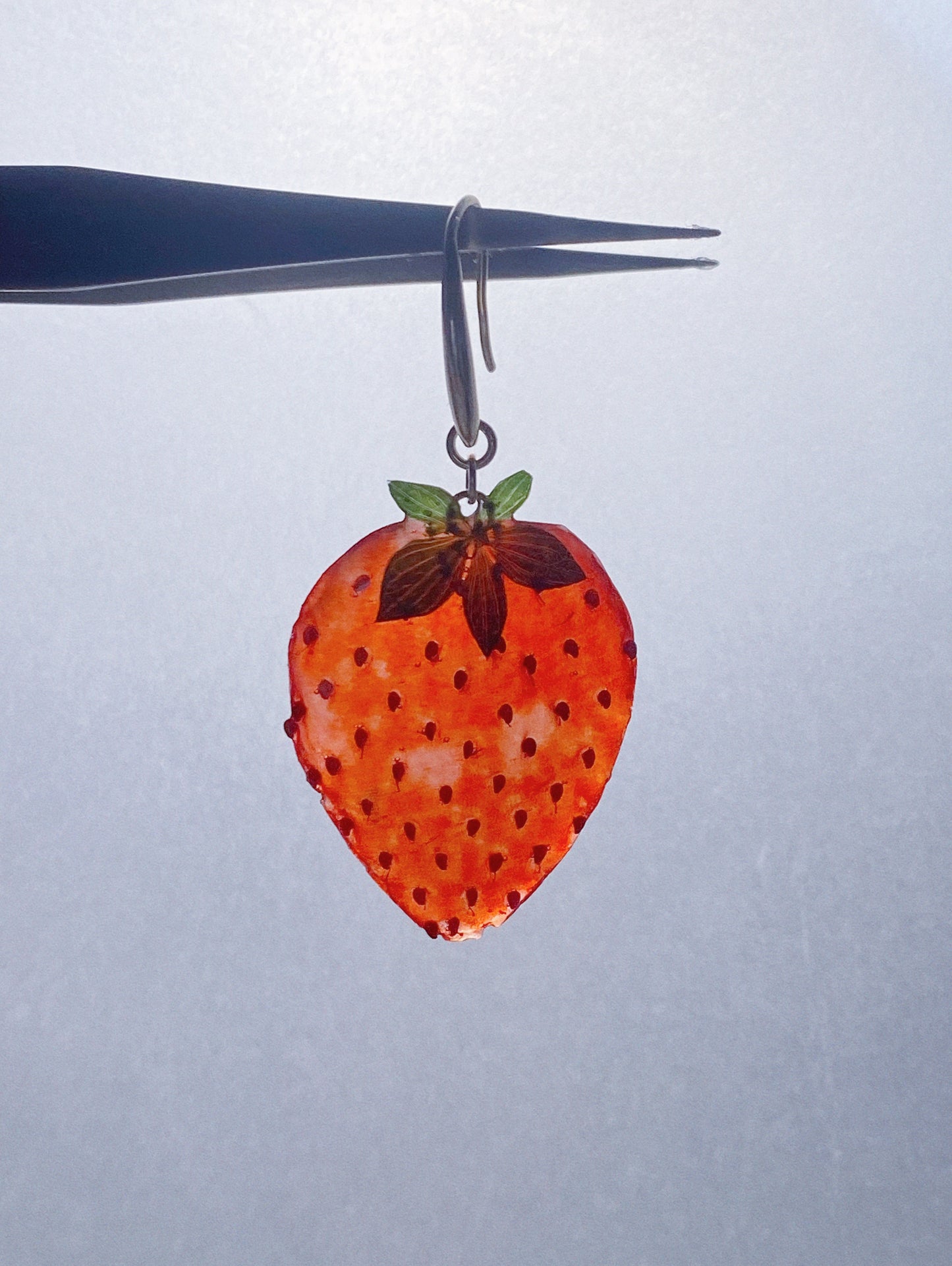 Real Strawberry Drop Earrings