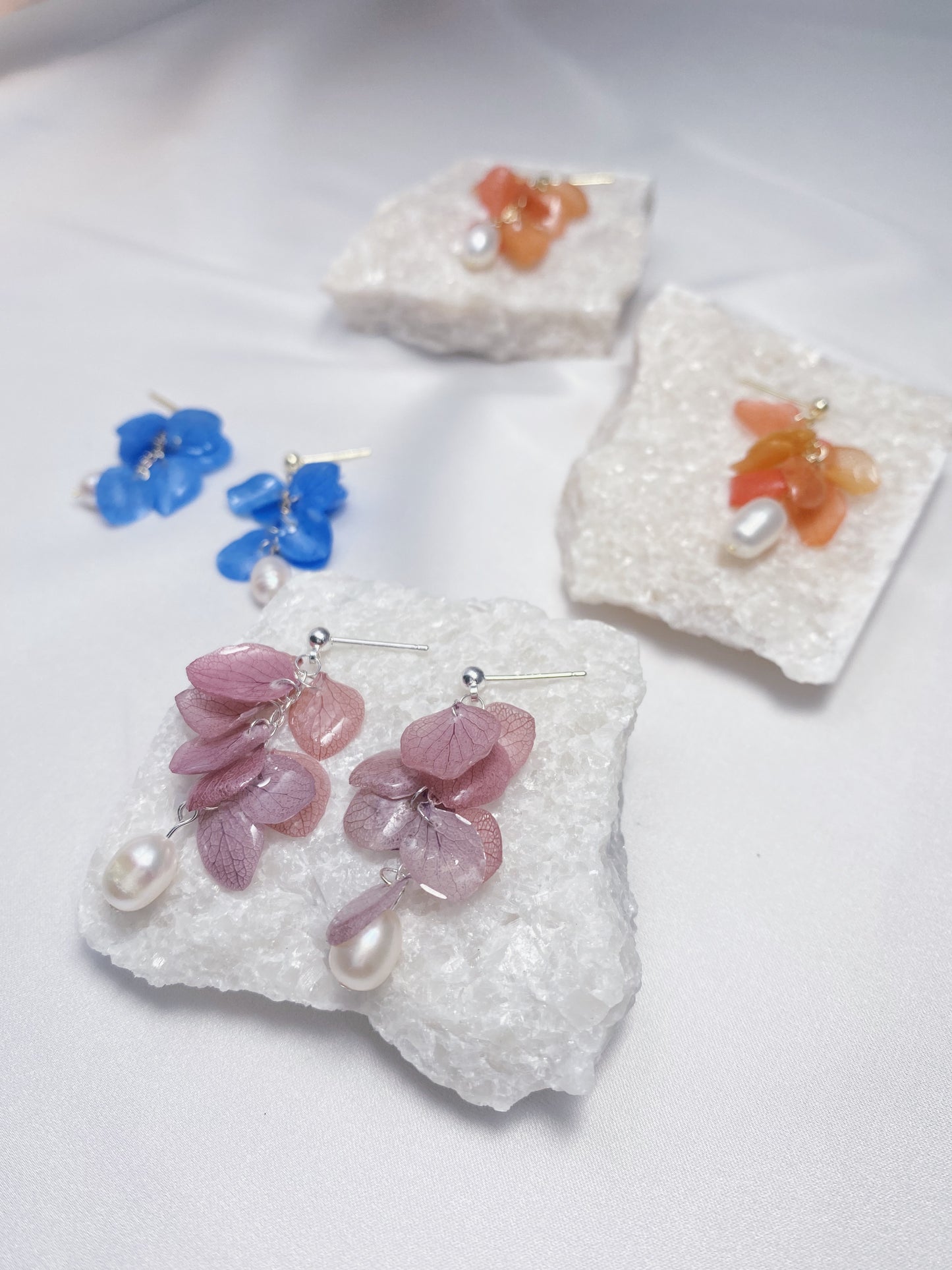 Petals of Elegance Hydrangea Earrings