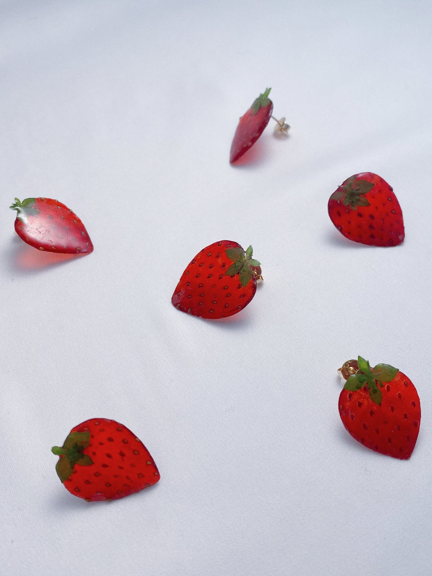 Real Strawberry Stud Earrings