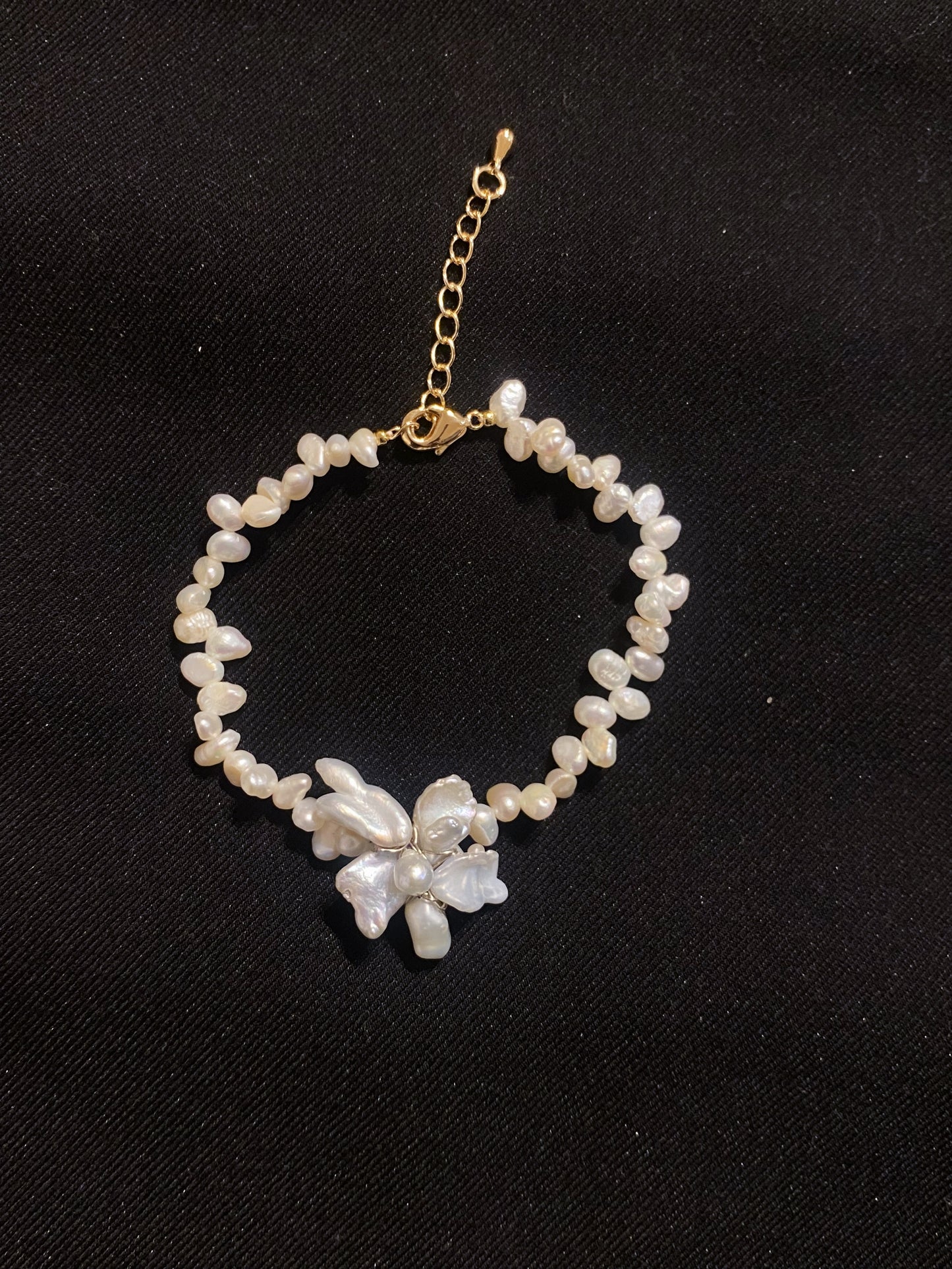 ✲SALE✲ Mini Keshi Pearl Flower side-drilled Irregular Bracelet №29