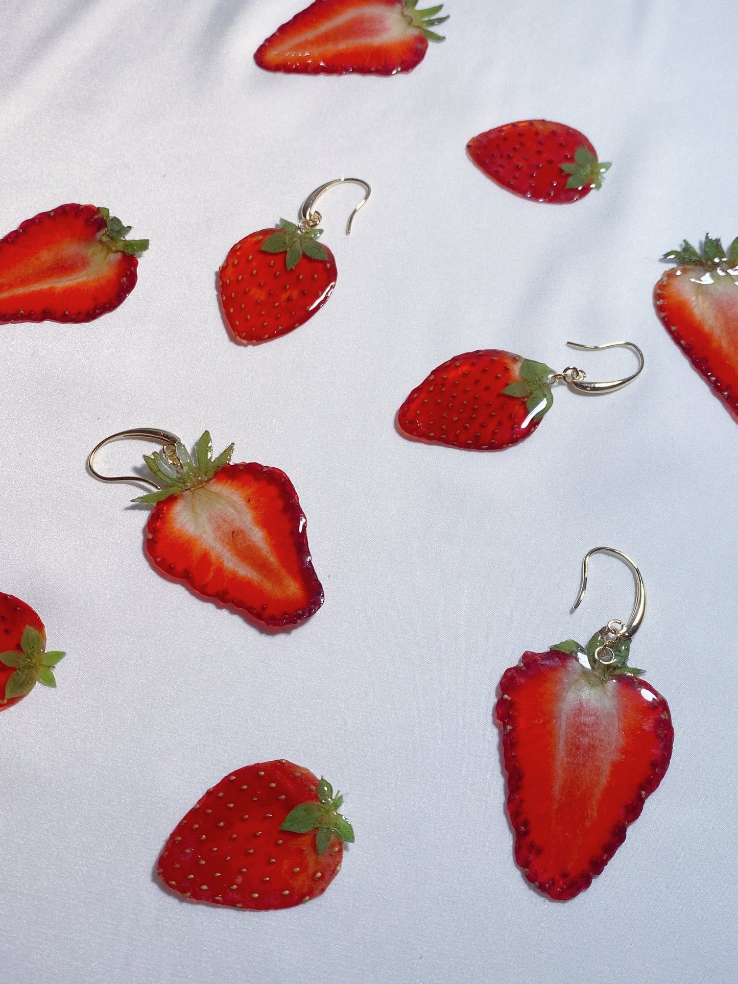 Real Strawberry Drop Earrings