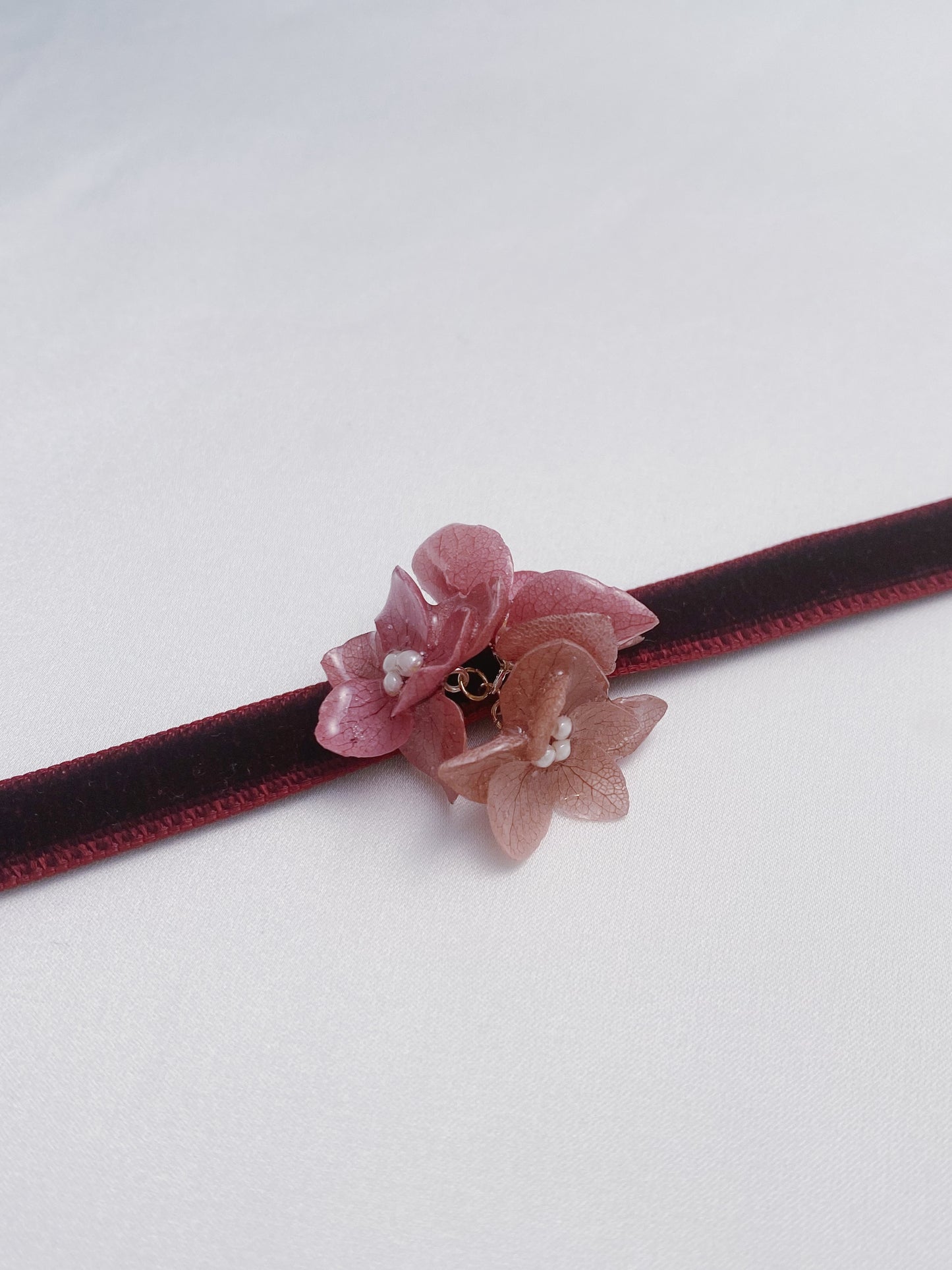 Burgundy Hydrangeas Ball Choker