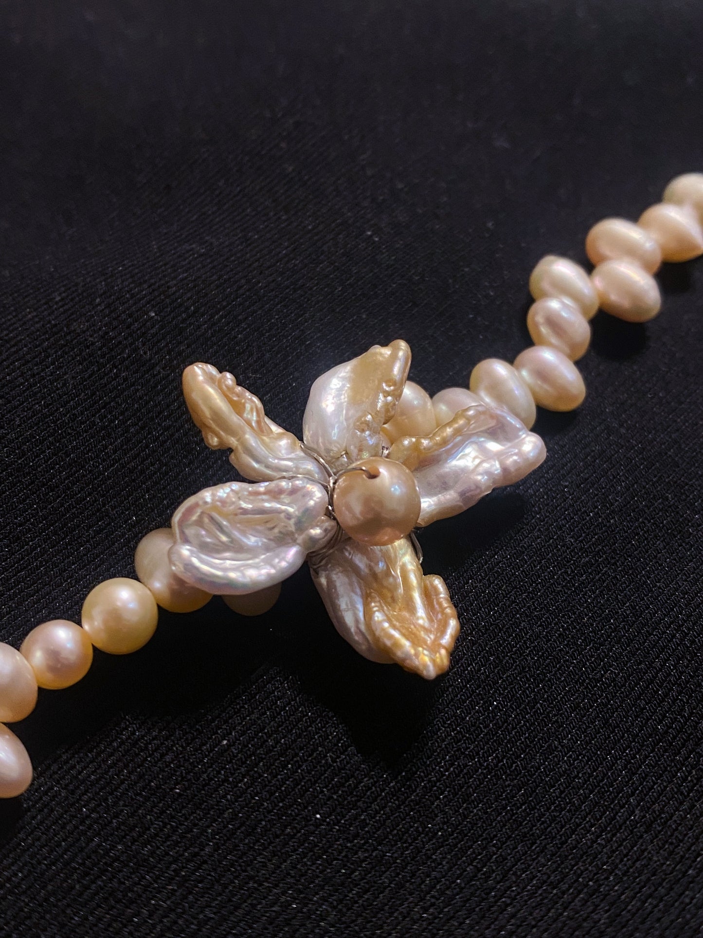 ✲SALE✲ Keshi Pearl Flower Irregular Pink Pearl Bracelet  №31