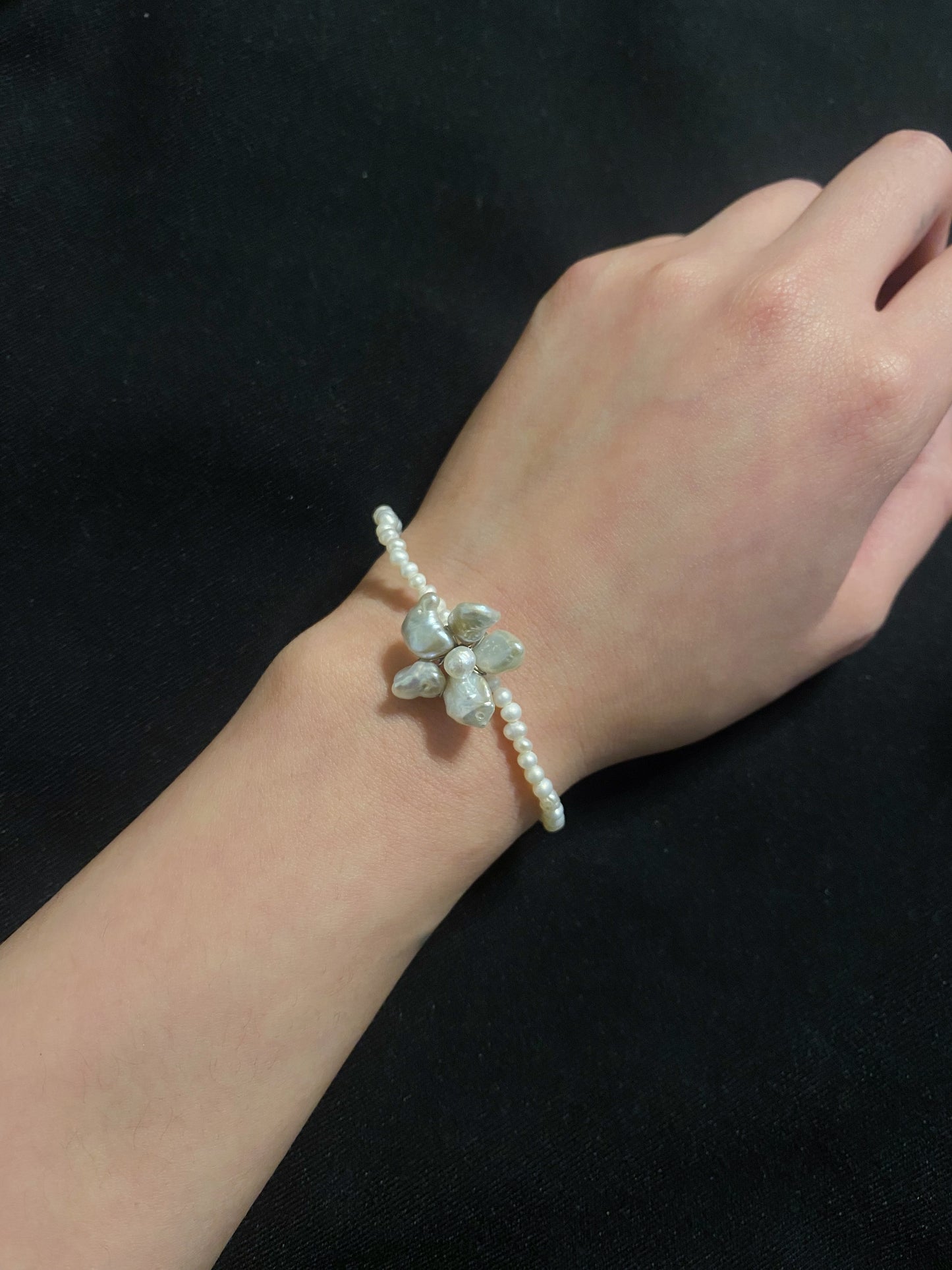 ✲SALE✲ Mini Keshi Pearl Flower Bracelet №28