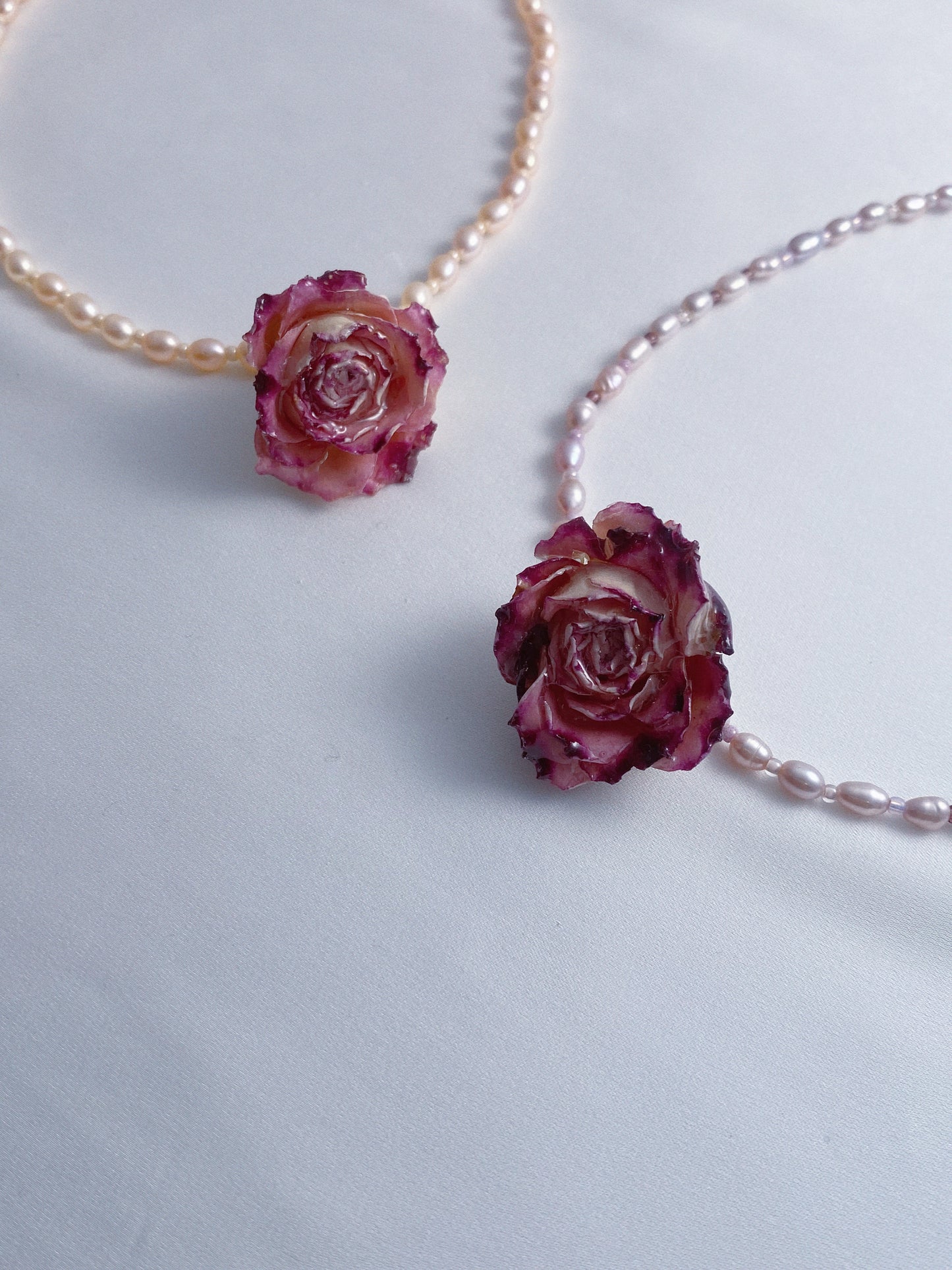 Romantic Blooming Rose Pearl Necklace