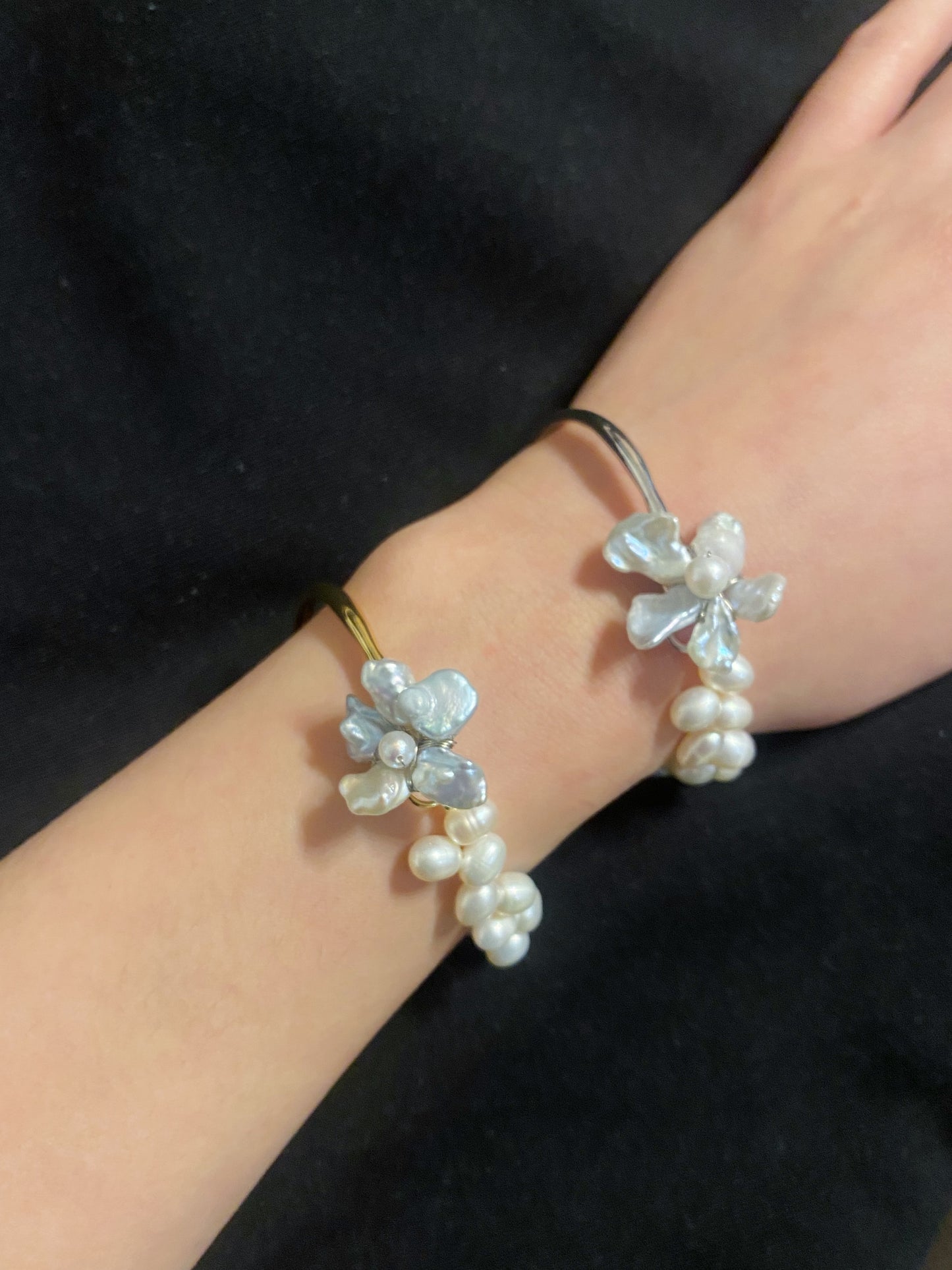 ✲SALE✲ Keshi Pearl Flower Rice Pearl Bangle №30