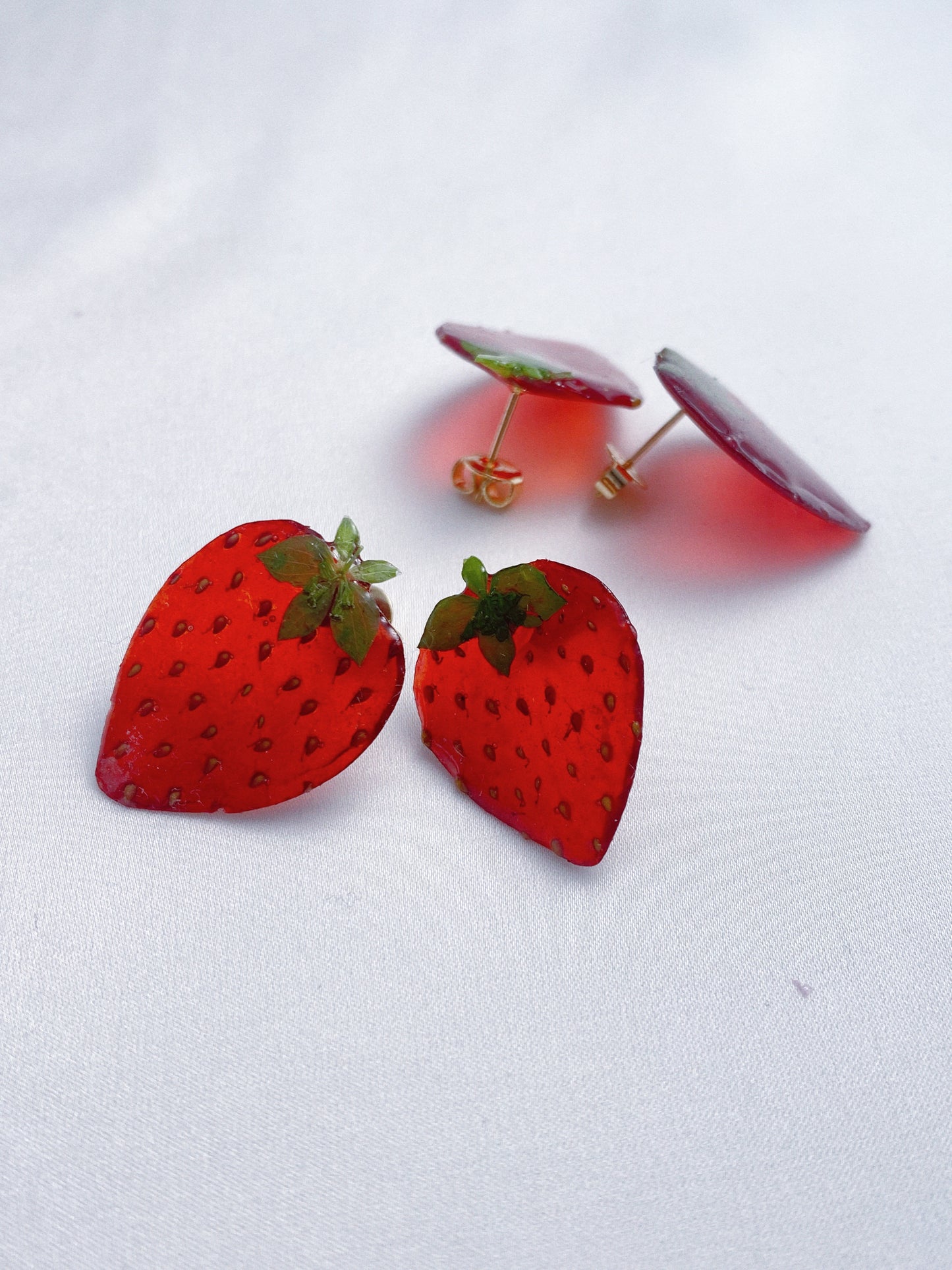 Real Strawberry Stud Earrings