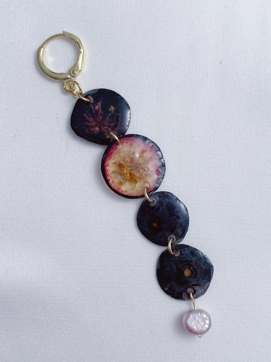 Real Blueberries with Pearl Drop Earrings