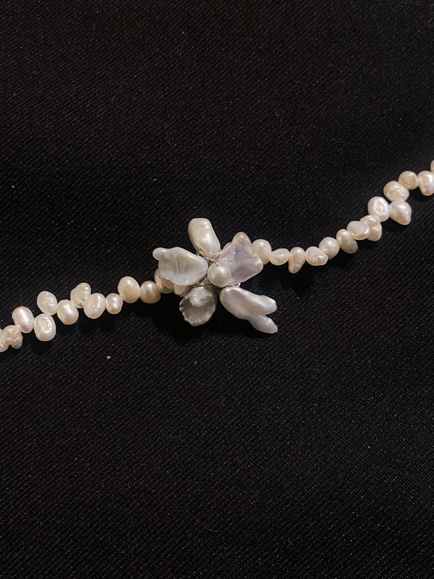 ✲SALE✲ Mini Keshi Pearl Flower side-drilled Irregular Bracelet №29