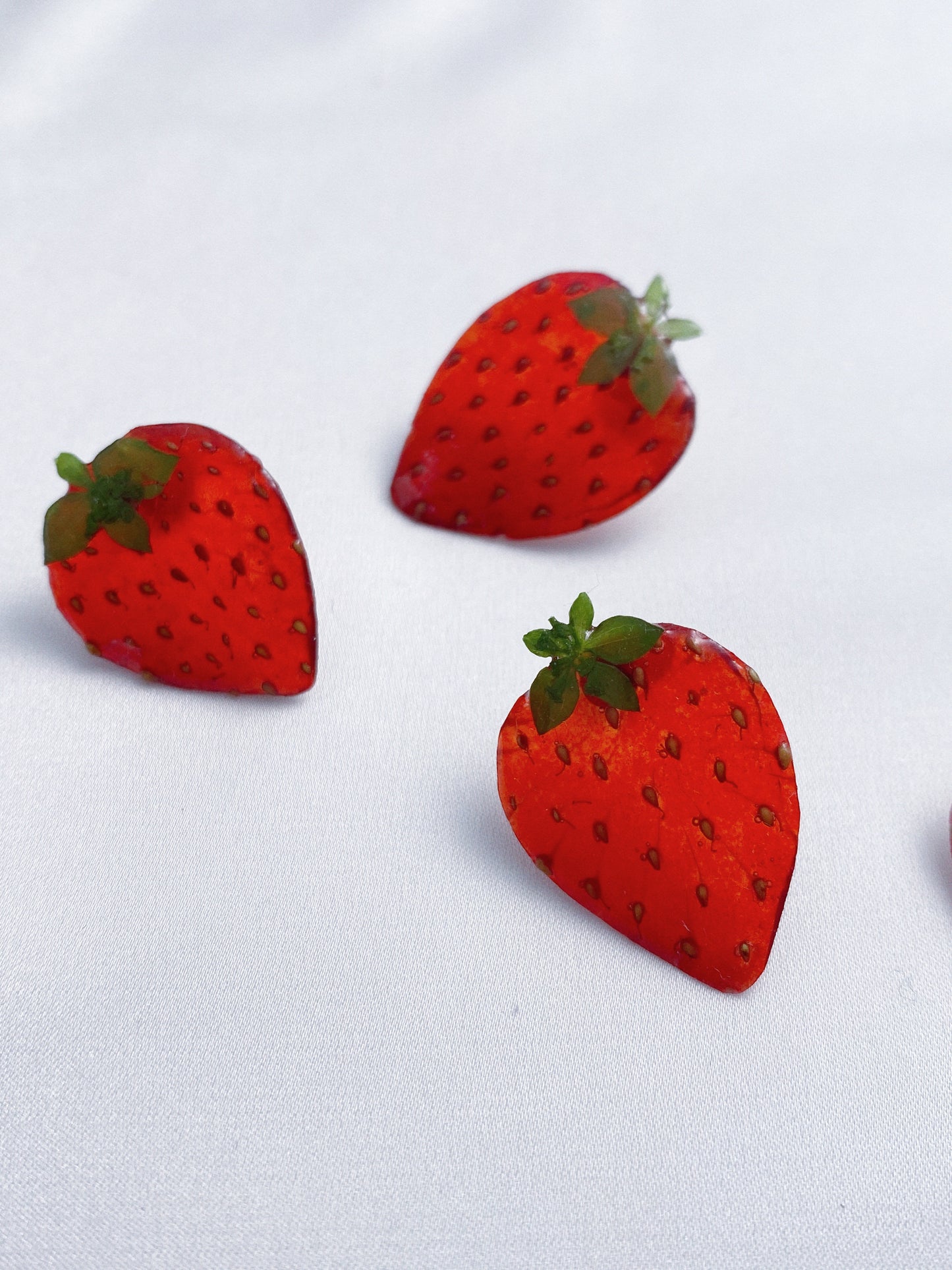 Real Strawberry Stud Earrings