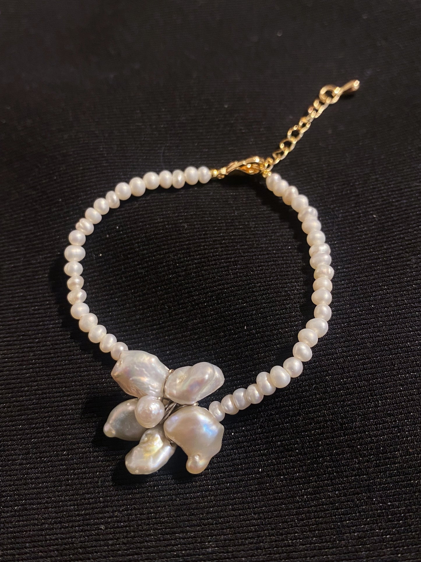 ✲SALE✲ Mini Keshi Pearl Flower Bracelet №28