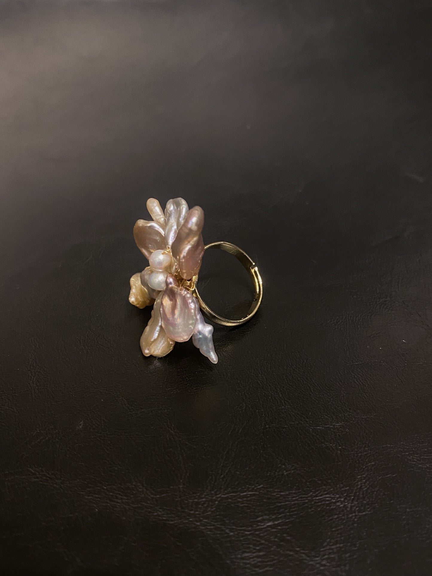 Keshi Pearls Snowflake Flower Ring №06