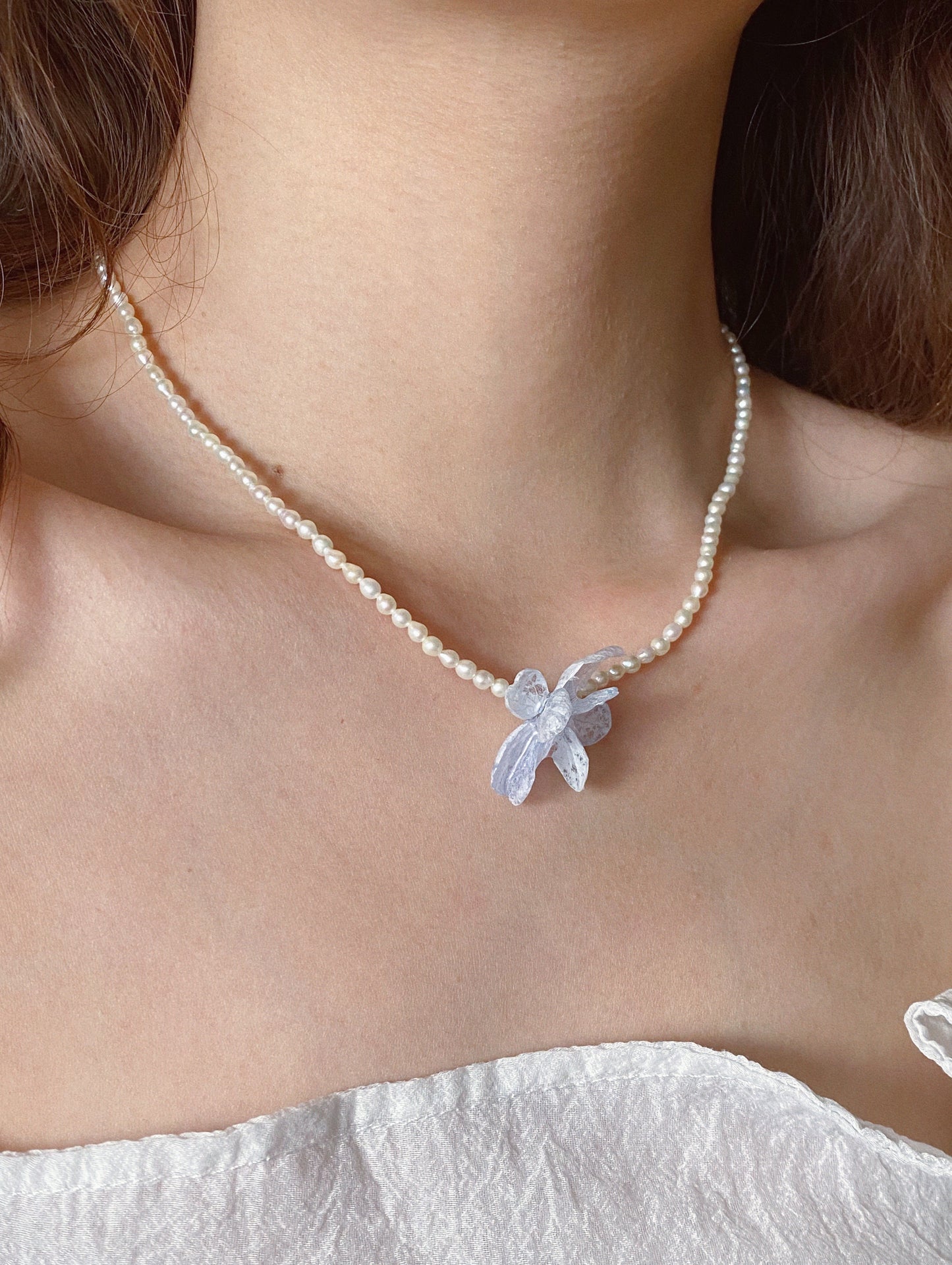 Hydrangea Seed Pearl Necklace