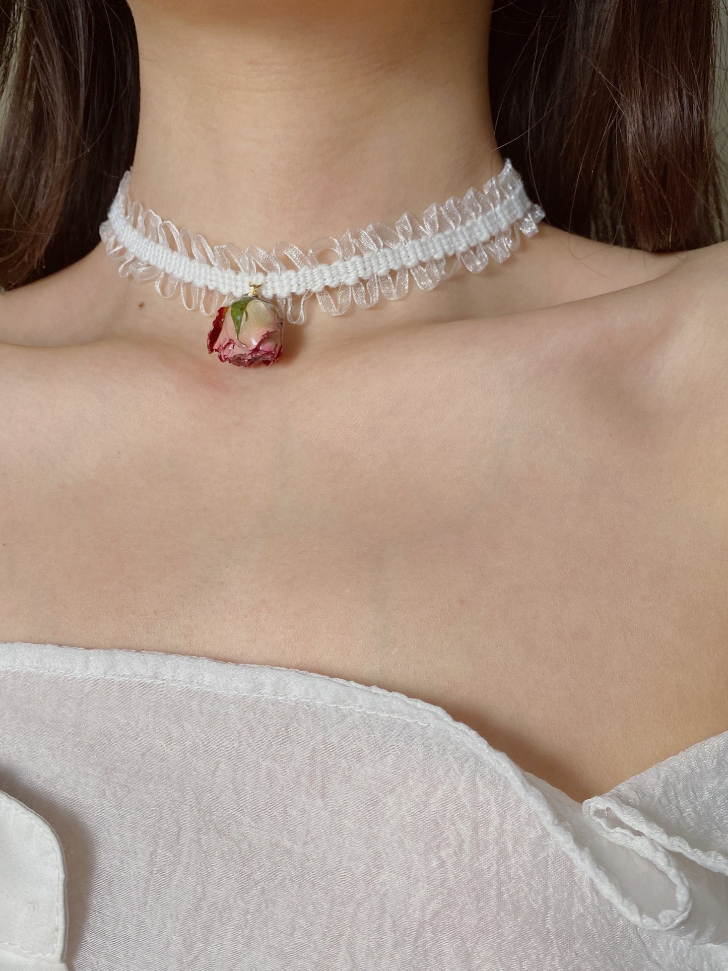 Bianca Ballerina Lace Rose Choker