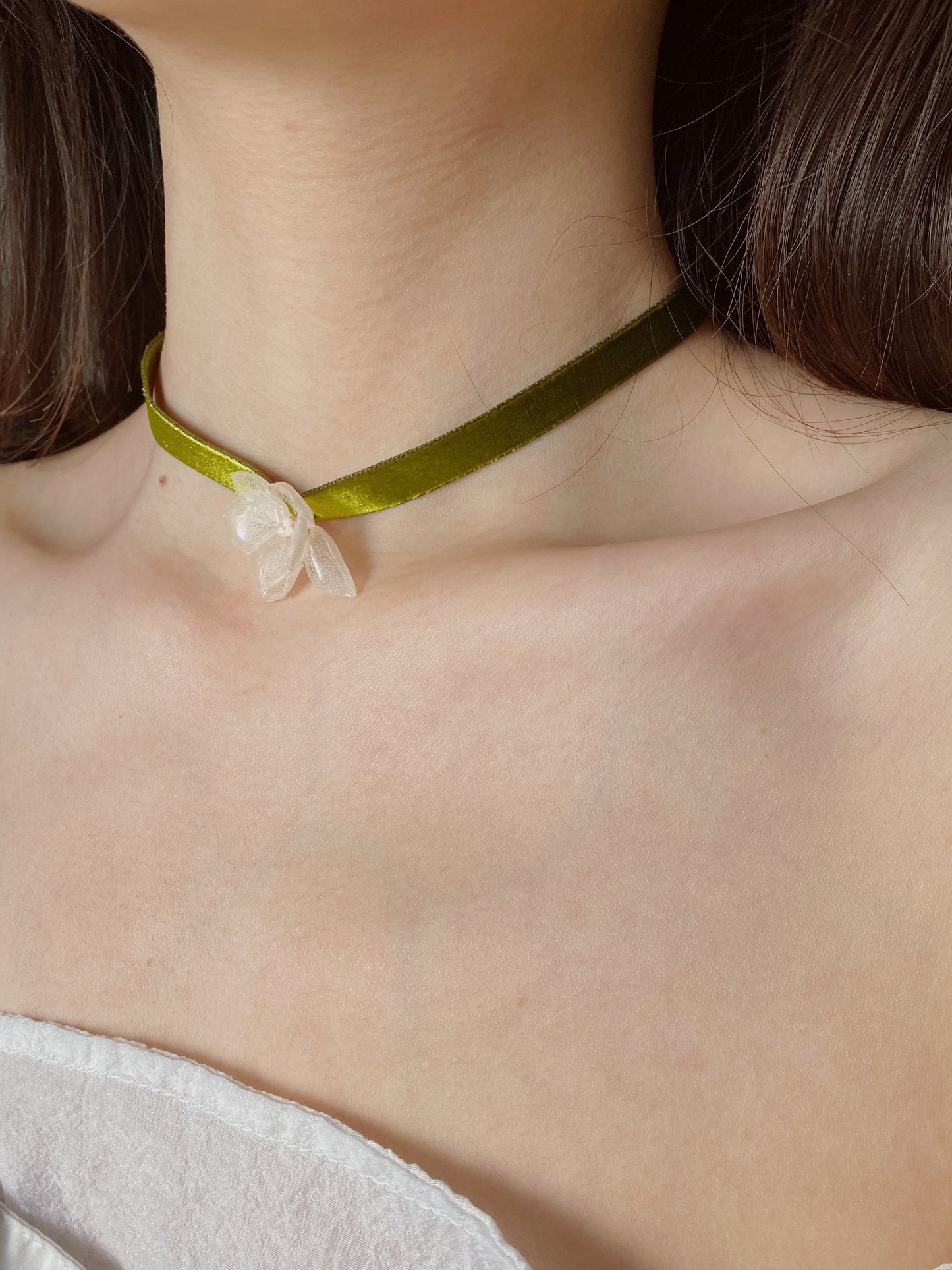 Olive Green Hydrangea Choker