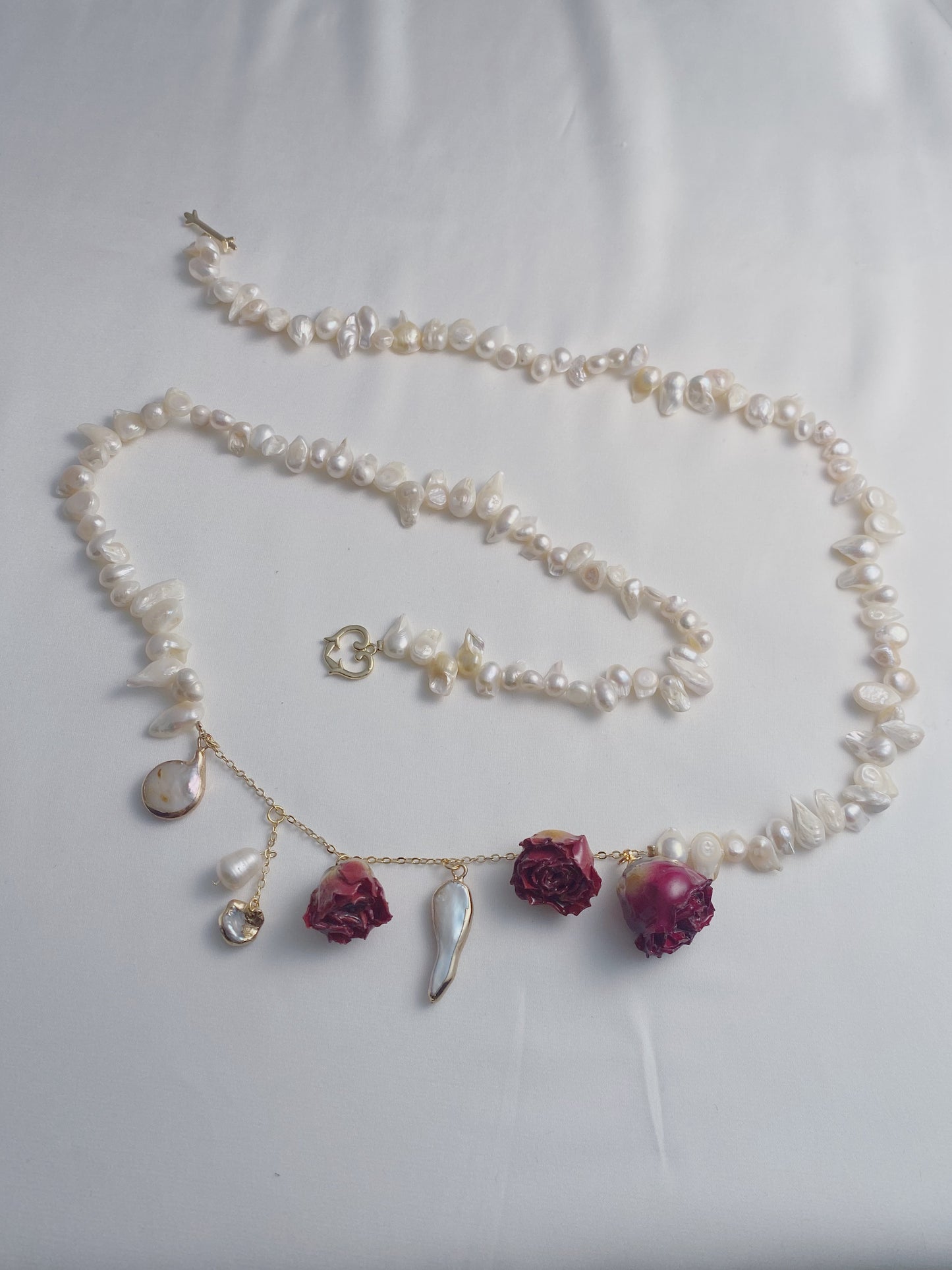 Eternal Rose Garden Baroque Pearl Necklace and Bracelet