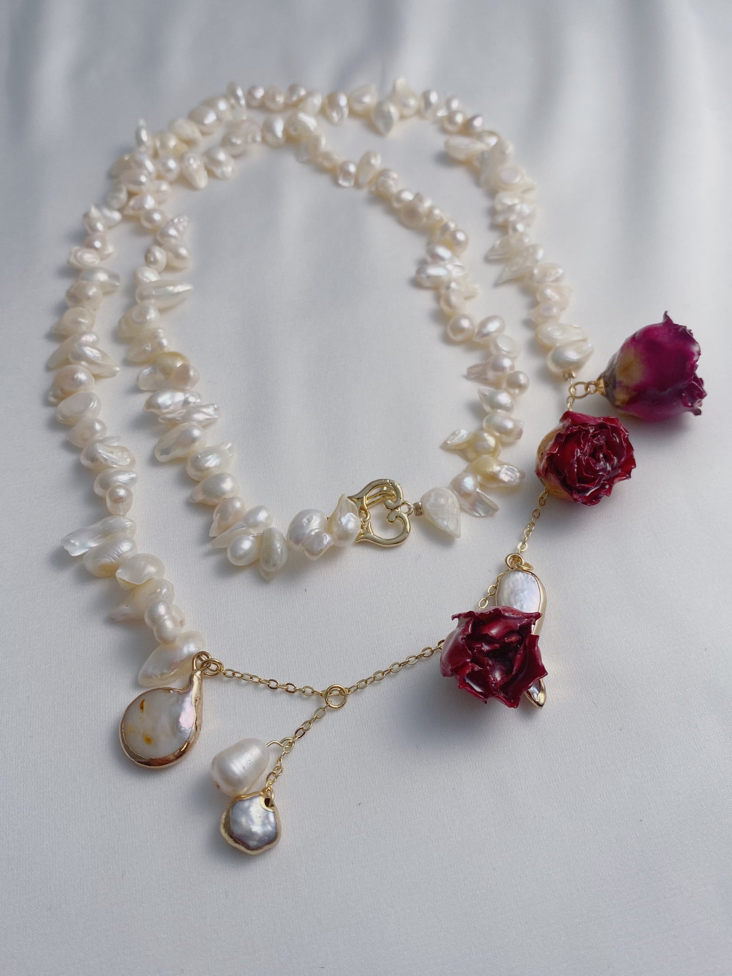 Eternal Rose Garden Baroque Pearl Necklace and Bracelet