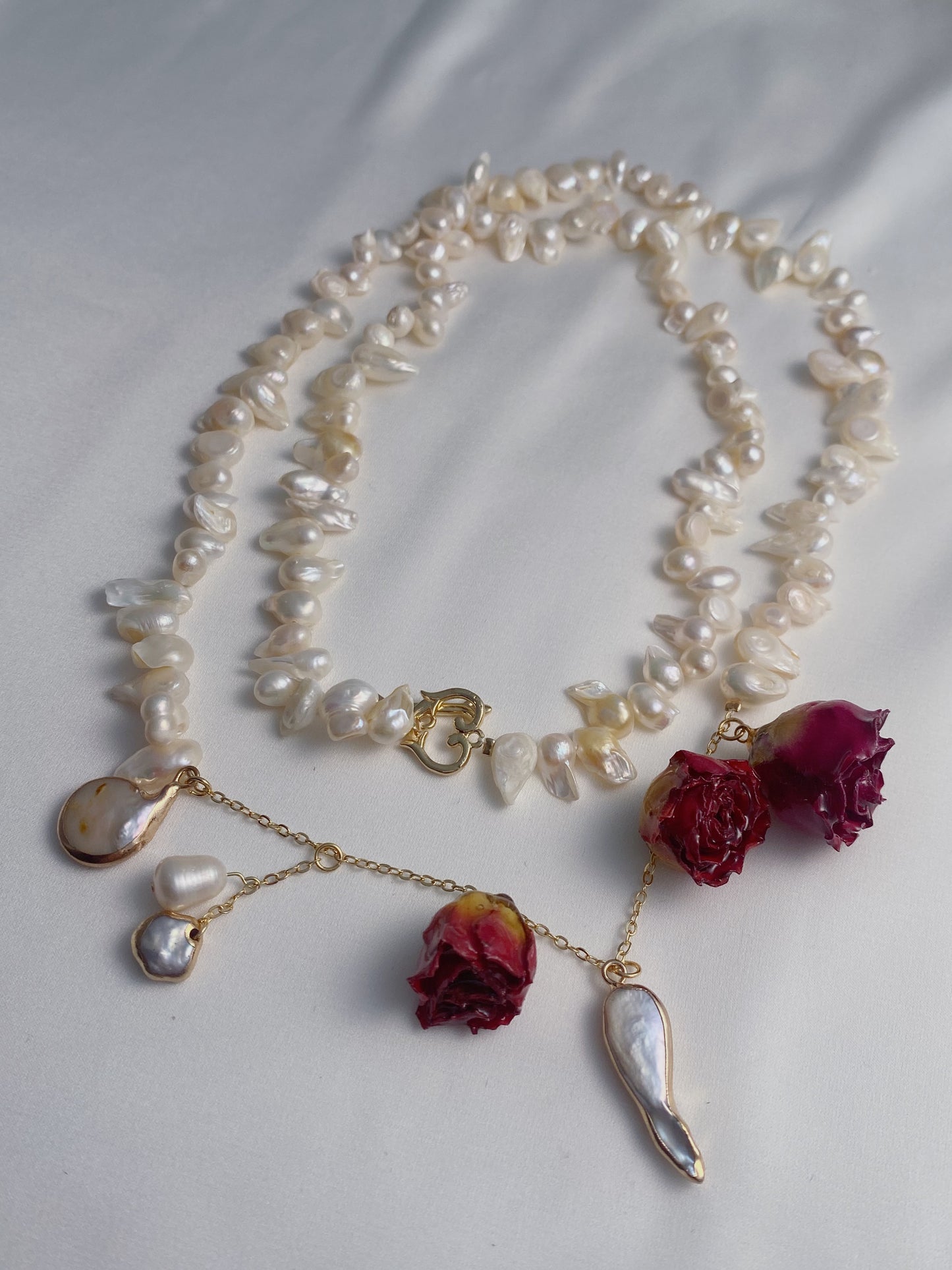 Eternal Rose Garden Baroque Pearl Necklace and Bracelet