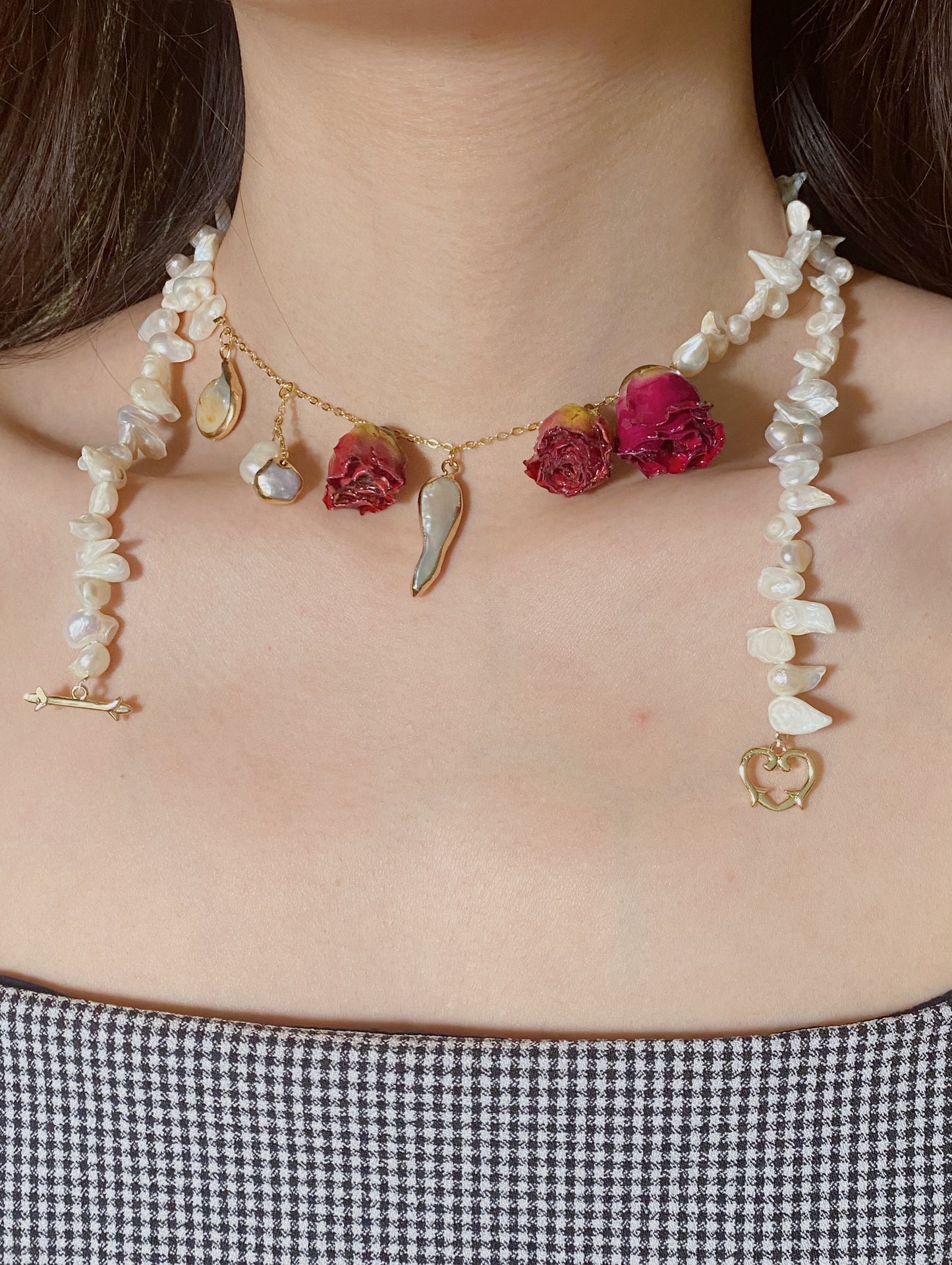 Eternal Rose Garden Baroque Pearl Necklace and Bracelet