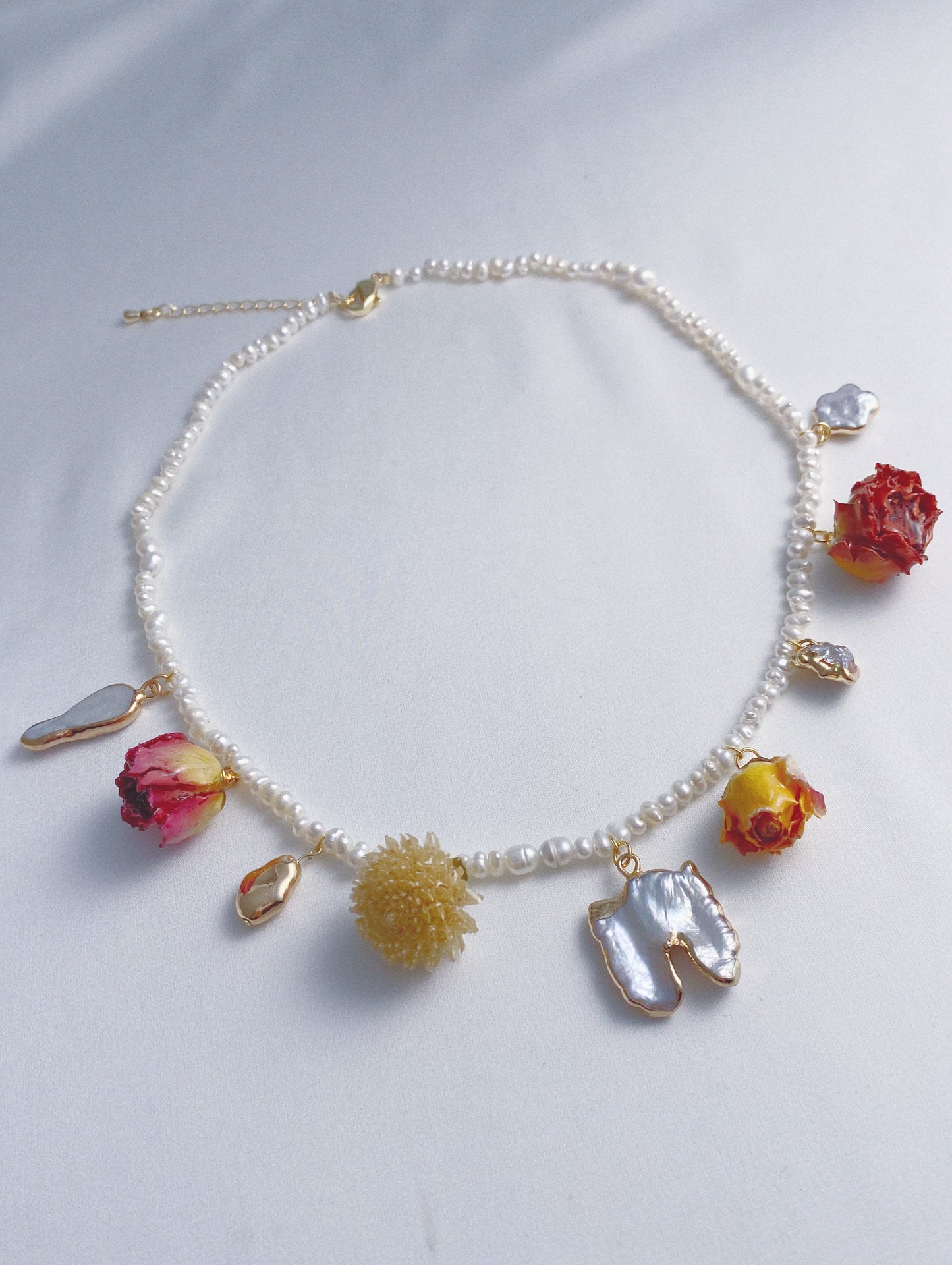 Freshwater Pearl Floral Garden Necklace