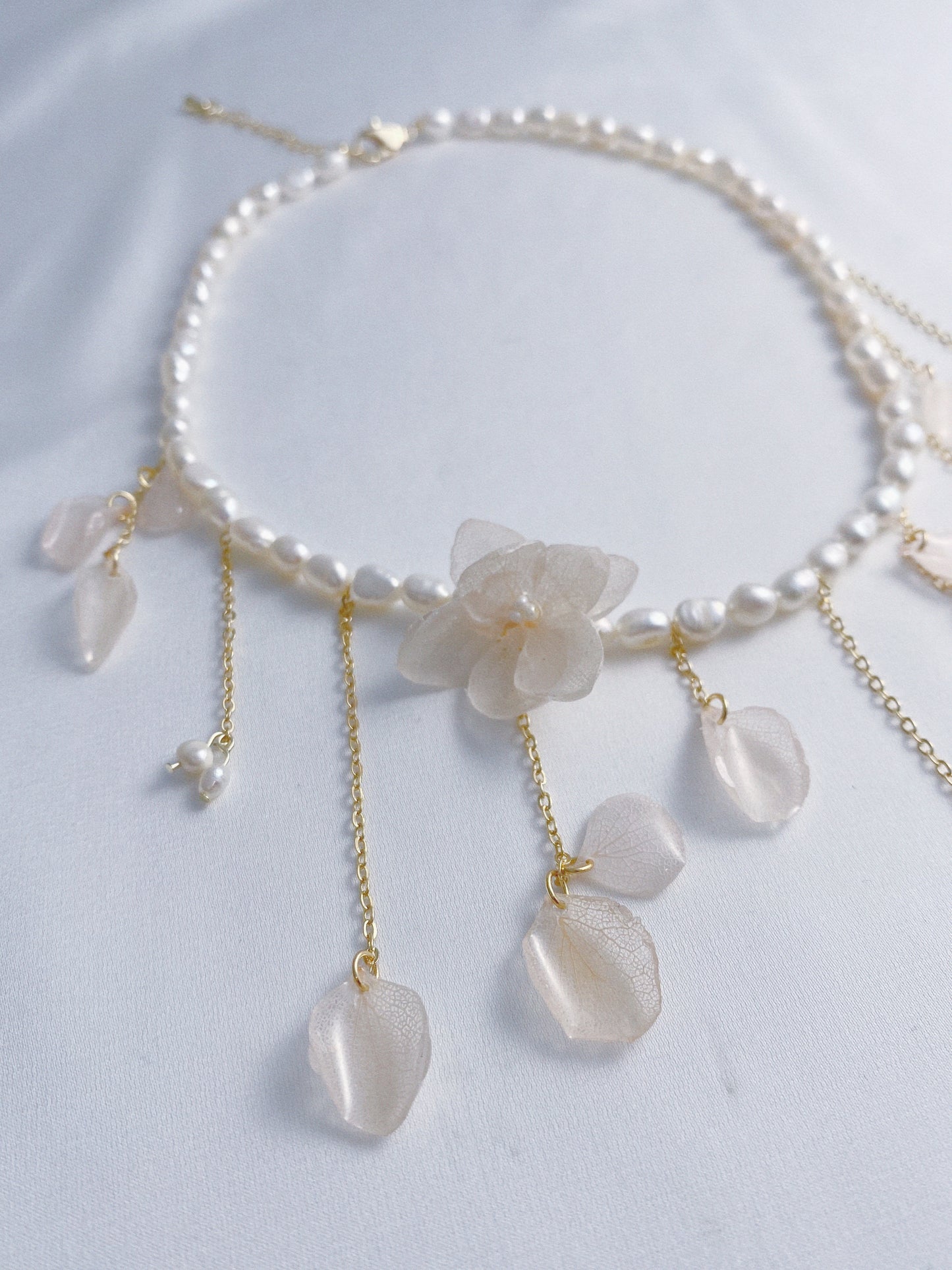 Fairy Floral Hydrangea Pearl Necklace