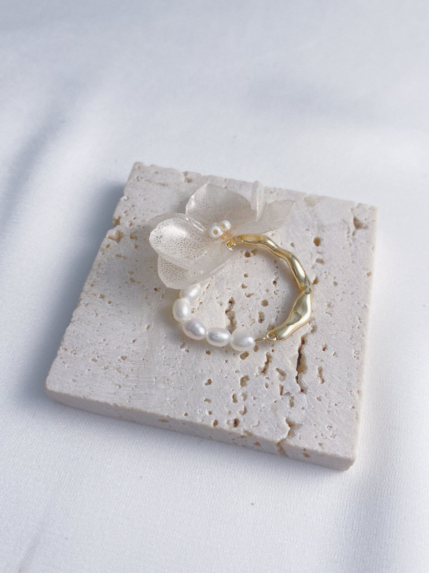 Timeless Hydrangea Pearl Ring